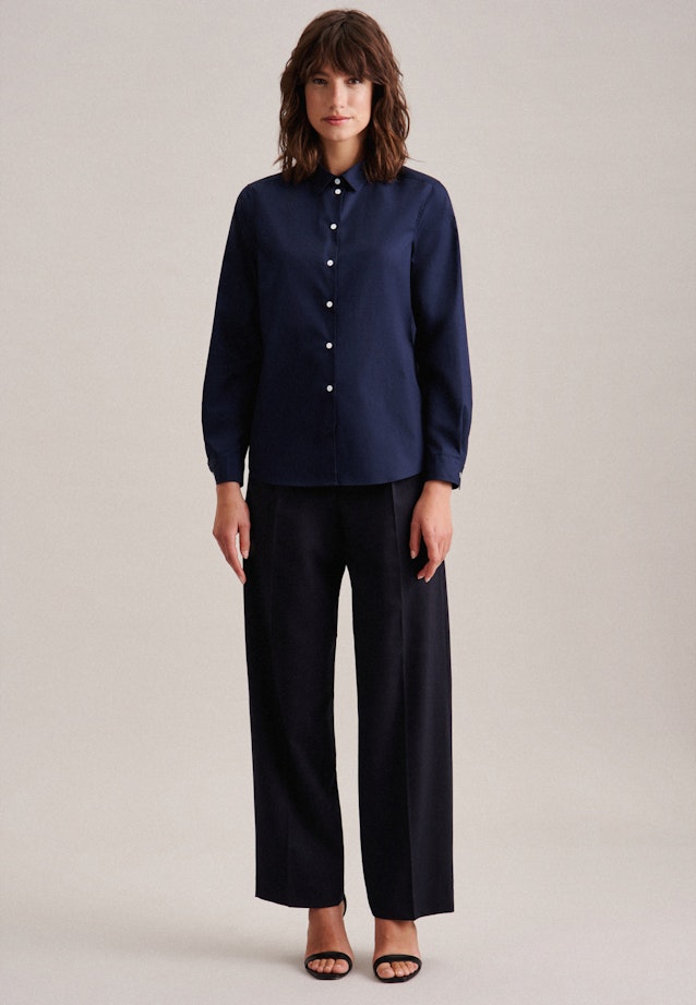 Poplin Shirt Blouse in Dark Blue |  Seidensticker Onlineshop