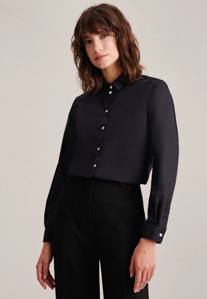 Chemisier uni in Noir |  Seidensticker Onlineshop