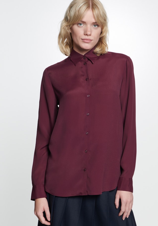 Long sleeve Crepe Shirt Blouse in Red |  Seidensticker Onlineshop