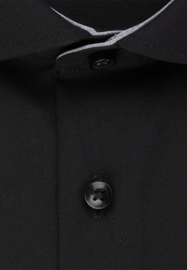 Non-iron Poplin Business Shirt in Slim with Kent-Collar in Black |  Seidensticker Onlineshop