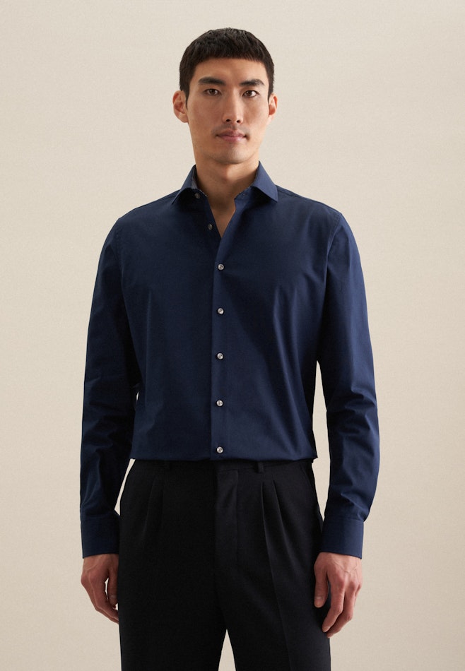 Slim Business Hemd Uni in Dunkelblau | Seidensticker Onlineshop