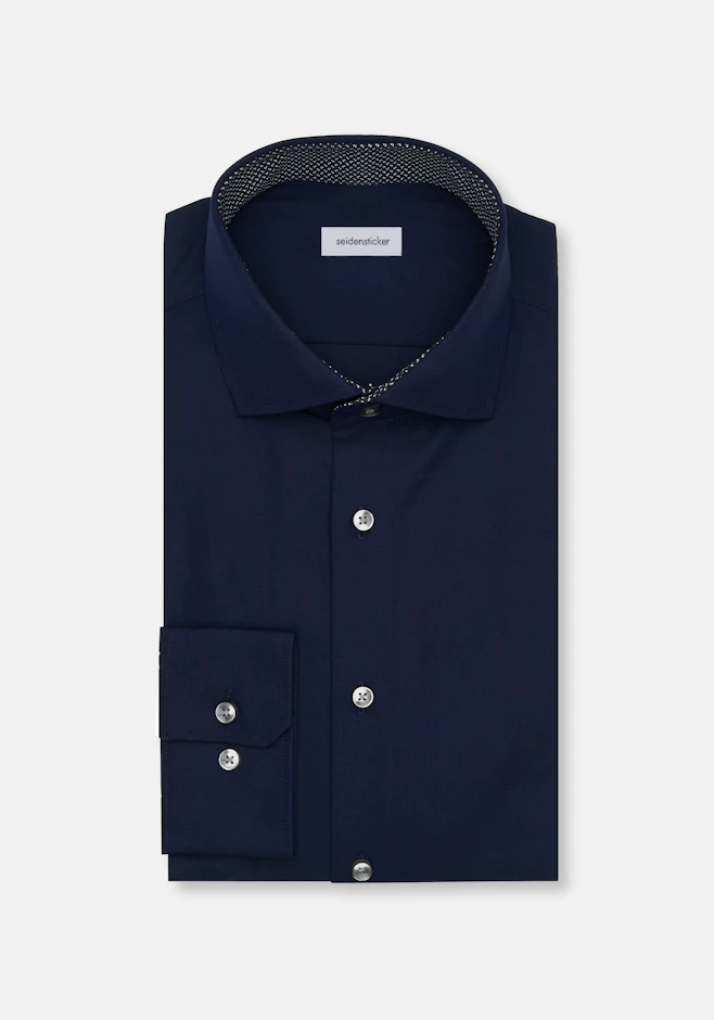 Slim Chemise d'affaires Uni dans Bleu Foncé | Boutique en ligne Seidensticker