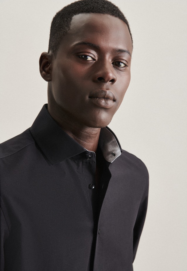 Slim Business Hemd Uni in Schwarz |  Seidensticker Onlineshop