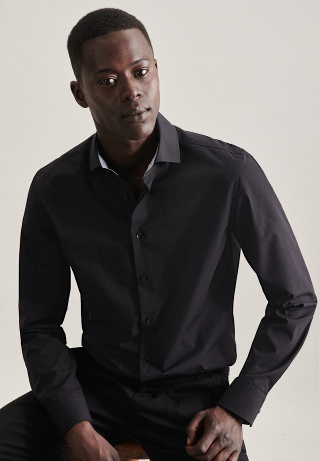 Slim Business Hemd Uni in Schwarz |  Seidensticker Onlineshop