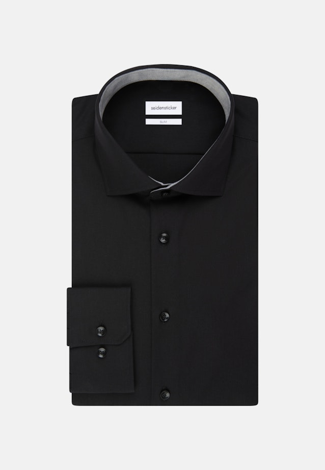 Slim Business Hemd Uni in Schwarz |  Seidensticker Onlineshop