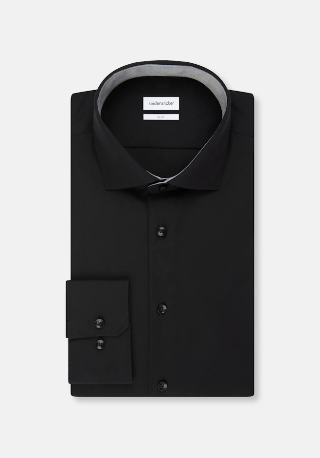 Slim Chemise d'affaires Uni dans Noir | Boutique en ligne Seidensticker
