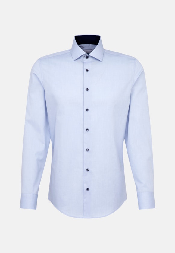 Non-iron Poplin Business Shirt in Slim with Kent-Collar in Light Blue |  Seidensticker Onlineshop