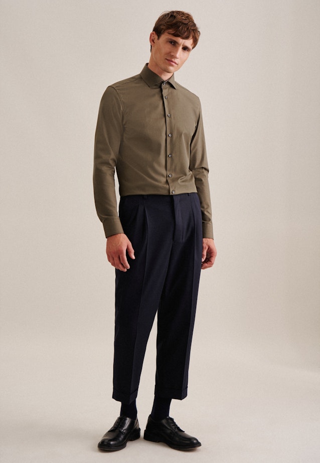 Slim Business Hemd Uni in Grün |  Seidensticker Onlineshop