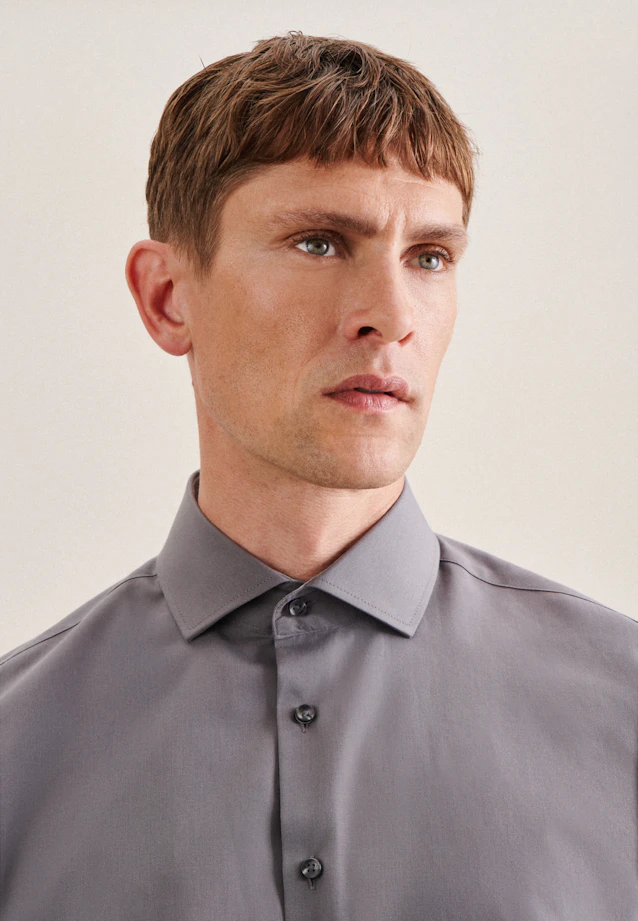 Slim Business shirt Uni in Grey |  Seidensticker Onlineshop