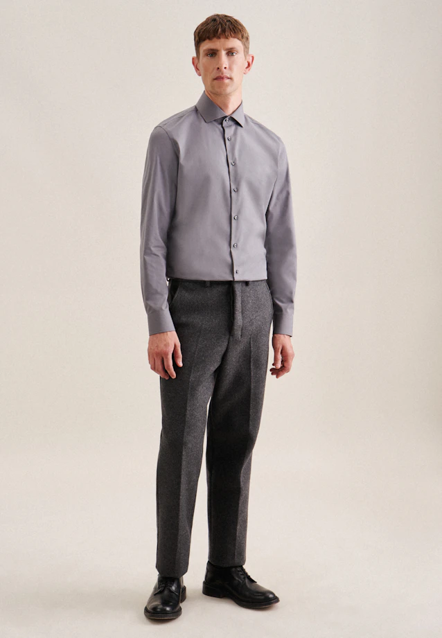 Slim Business shirt Uni in Grey |  Seidensticker Onlineshop