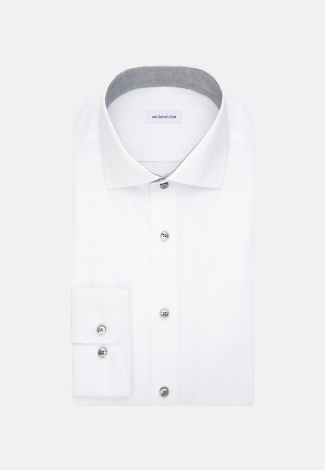 Non-iron Poplin Business Shirt in Slim with Kent-Collar in White |  Seidensticker Onlineshop