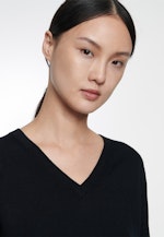 Gerader Schnitt (Normal-Fit) Pullover Uni in Schwarz |  Seidensticker Onlineshop
