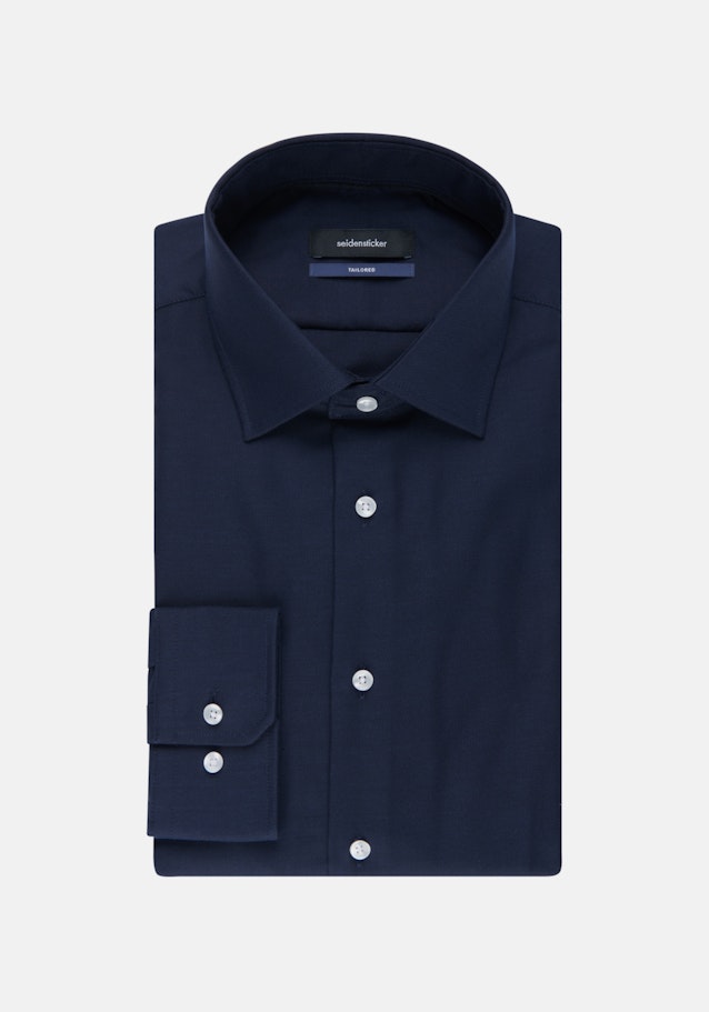 Chemise Business Shaped Structuré Col Kent in Bleu Foncé |  Seidensticker Onlineshop