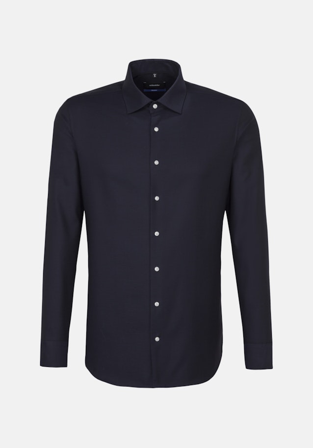 Non-iron Structure Business Shirt in Shaped with Kent-Collar in Dark Blue |  Seidensticker Onlineshop