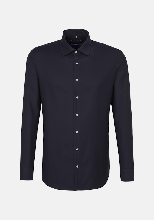 Chemise Business Shaped Structuré Col Kent in Bleu Foncé |  Seidensticker Onlineshop