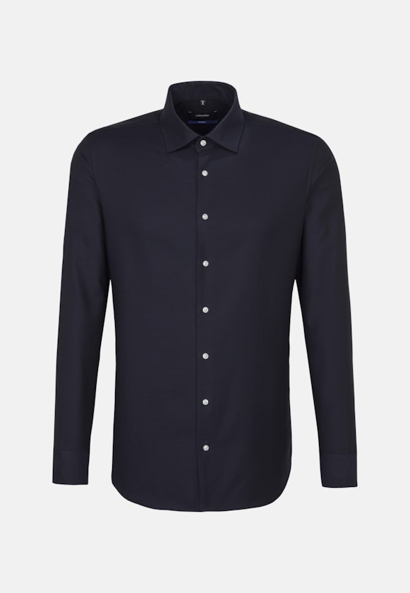 Non-iron Structure Business Shirt in Shaped with Kent-Collar in Dark Blue |  Seidensticker Onlineshop