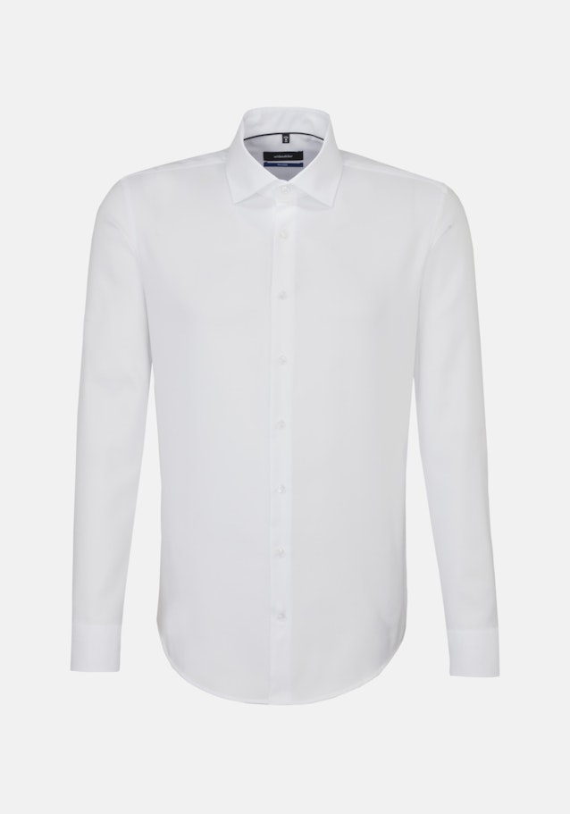 Chemise Business Shaped Structuré Col Kent in Blanc |  Seidensticker Onlineshop