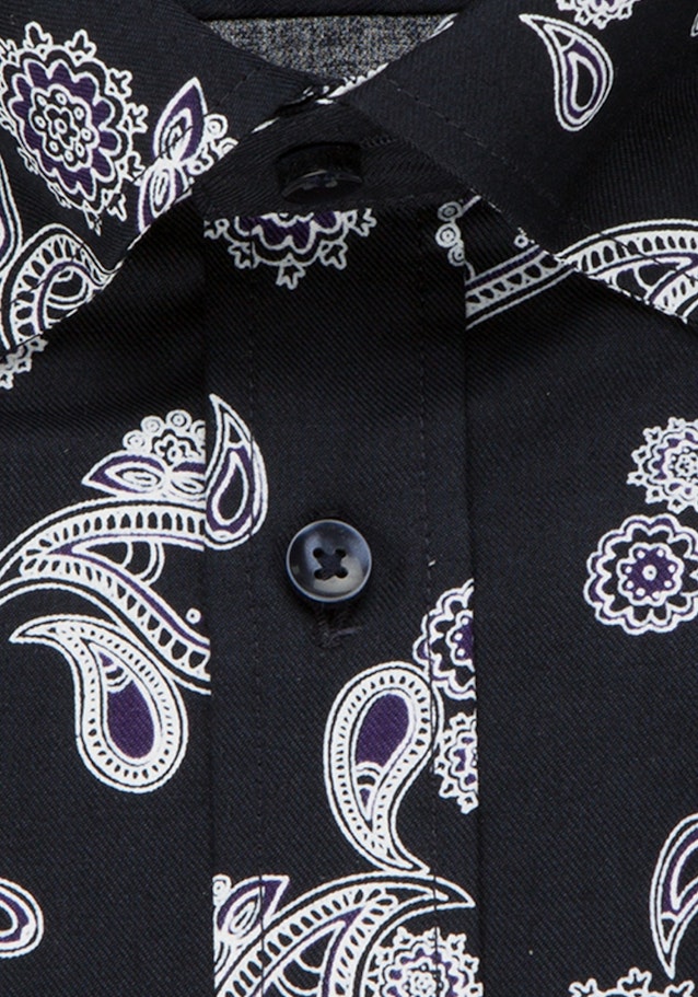Business Shirt in Regular with Covered-Button-Down-Collar in Dark Blue |  Seidensticker Onlineshop