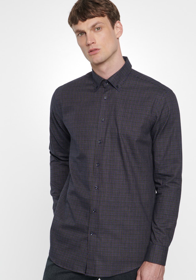 Easy-iron Twill Business overhemd in Regular with Button-Down-Kraag in Paars |  Seidensticker Onlineshop