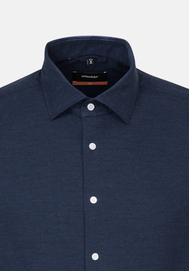 Easy-iron Twill Business overhemd in Slim with Kentkraag in Donkerblauw |  Seidensticker Onlineshop