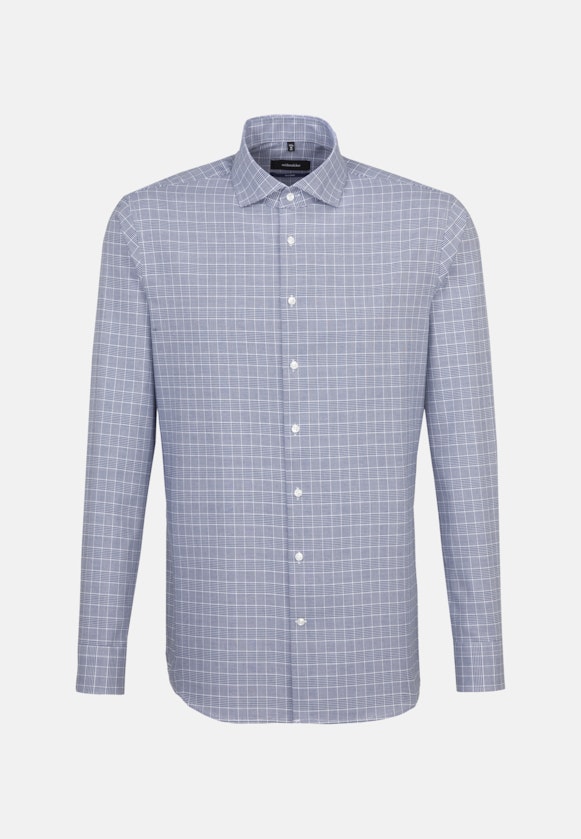 Easy-iron Twill Business Shirt in Shaped with Kent-Collar in Medium Blue |  Seidensticker Onlineshop