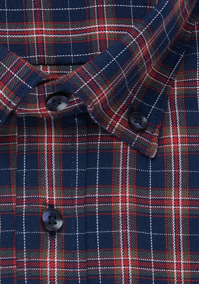 Bügelleichtes Twill Business Hemd in Regular mit Button-Down-Kragen in Dunkelblau |  Seidensticker Onlineshop