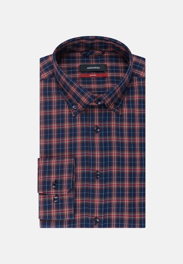 Bügelleichtes Twill Business Hemd in Regular mit Button-Down-Kragen in Dunkelblau |  Seidensticker Onlineshop