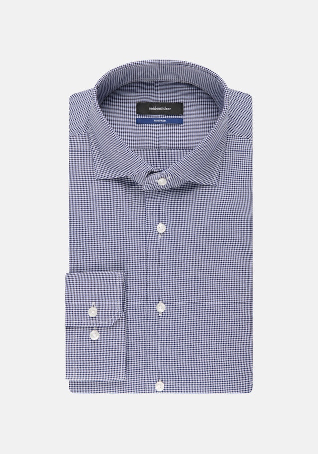 Bügelleichtes Twill Business Hemd in Shaped mit Kentkragen in Mittelblau |  Seidensticker Onlineshop