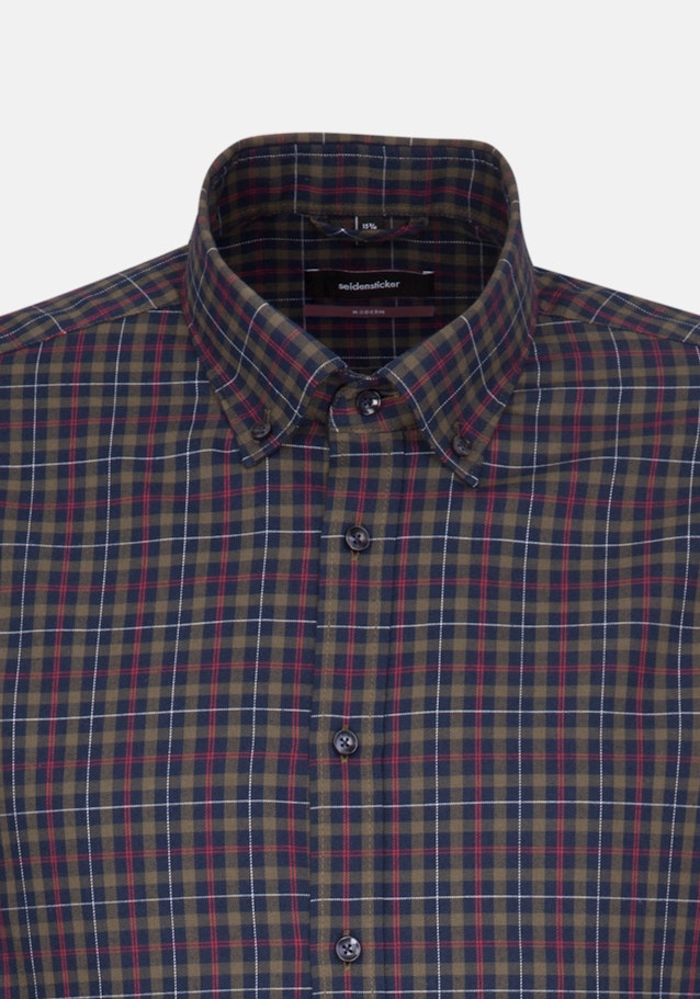 Easy-iron Twill Business overhemd in Regular with Button-Down-Kraag in Donkerblauw |  Seidensticker Onlineshop