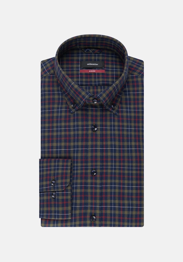Easy-iron Twill Business overhemd in Regular with Button-Down-Kraag in Donkerblauw |  Seidensticker Onlineshop