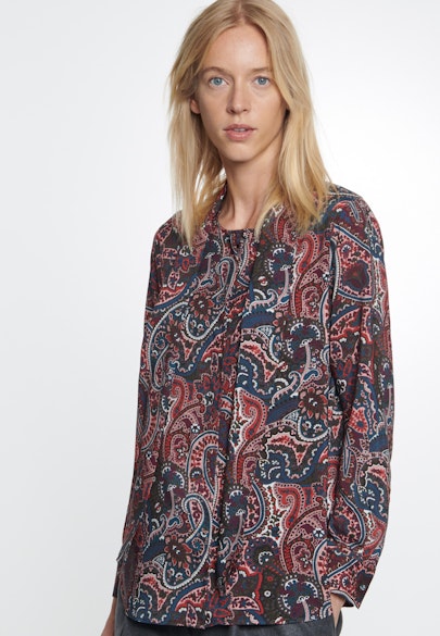 Tie-Neck Blouse Paisley in Red |  Seidensticker Onlineshop